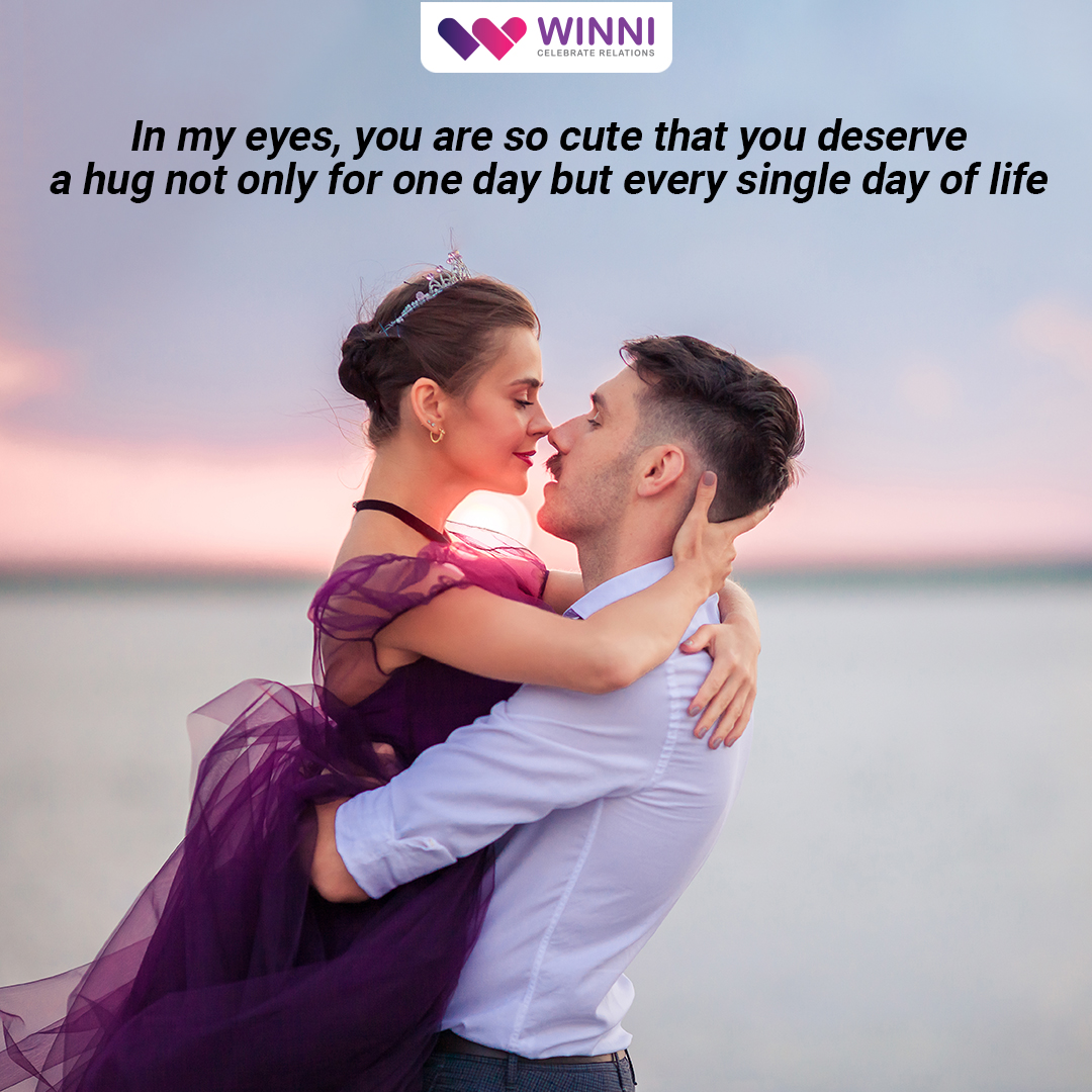 couple love hugs with quotes